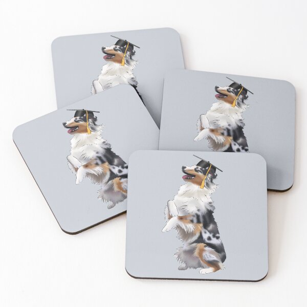 Item preview, A Cute Graduating Australian Shepherd Blue Merle Wearing a Graduation Cap designed and sold by ElysianCreation.