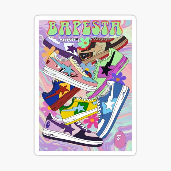 3x Bapesta selling sticker sets