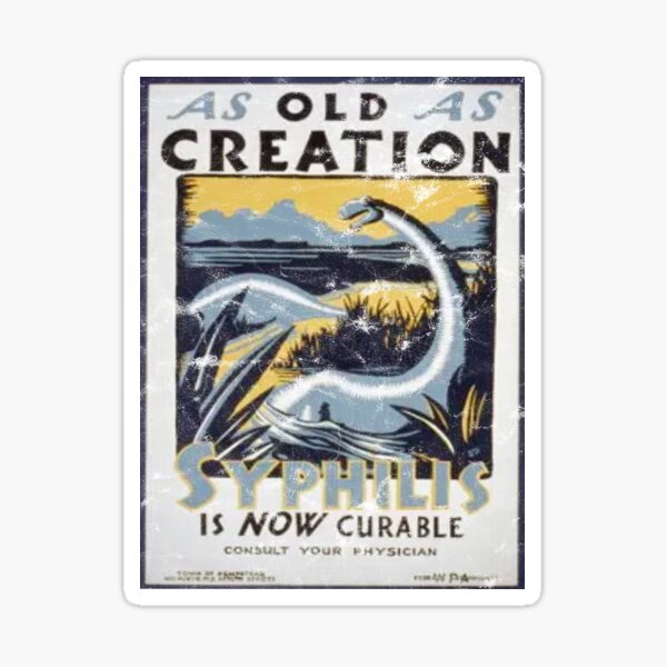 Vista previa del artículo con la obra «Póster Tan viejo como la creación - Sífilis vintage», diseñado y vendido por Unhinged Heather.