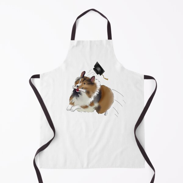 Item preview, Cute Sheltie Jumping Wearing a Graduation Cap and Holding a Diploma designed and sold by ElysianCreation.