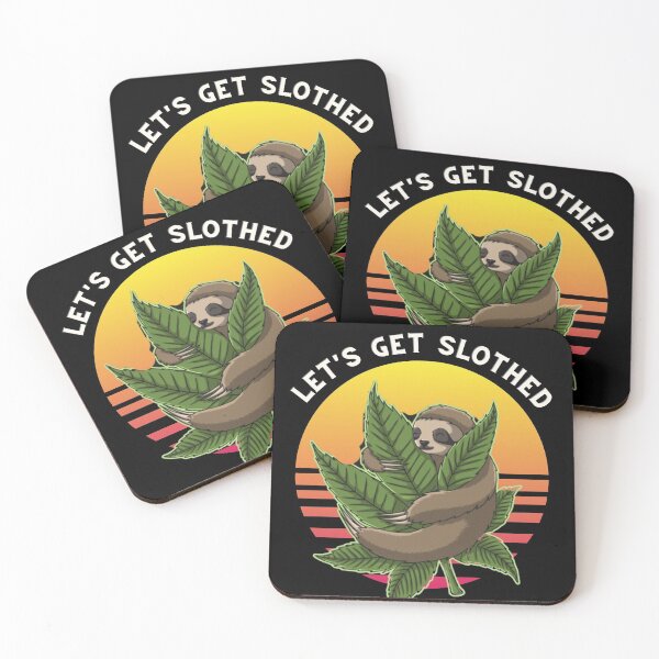 Item preview, Sunset Sloth Hugs Weed designed and sold by TAMBUGH.