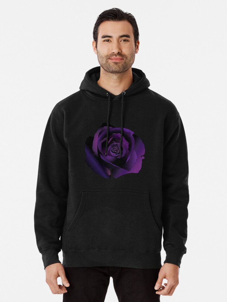 Purple hoodie with rose sale