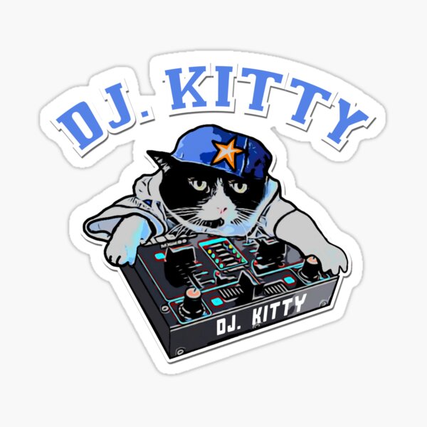 DJ Kitty Sticker for Sale by BassDroppinWear