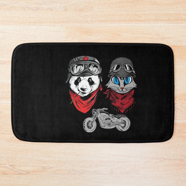 Item preview, Panda and cat couple in hats and goggles that rides together stays together designed and sold by ajtechdesigns.