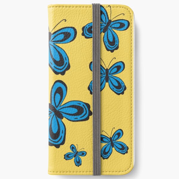 Folkart Butterfly Simple - Yellow and Blue iPhone Wallet