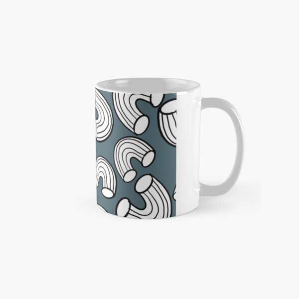Macaroni Pasta Noodle Modern Art - Black White Gray Classic Mug