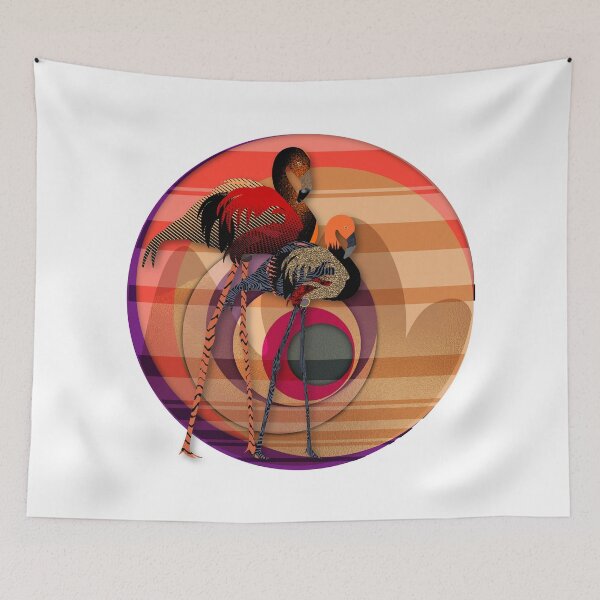 Item preview, Striking Gold Flamingo Abstract Sunset Illustration - Caroline Laursen Original designed and sold by Caroline Laursen.