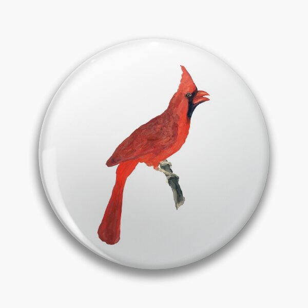 Item preview, Oil Painting  Red Cardinal on White Background - Drawing Portrait of Bird designed and sold by Aenota.