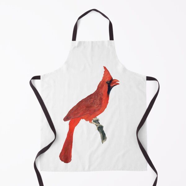 Item preview, Oil Painting Red Cardinal on White Background - Drawing Portrait of Bird designed and sold by Aenota.