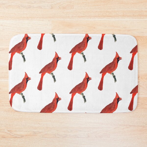 Item preview, Oil Painting  Red Cardinal on White Background - Drawing Portrait of Bird designed and sold by Aenota.