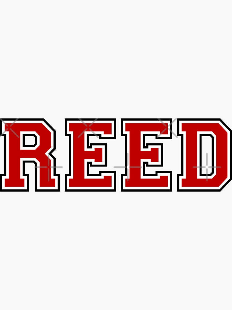 "reed college font" Sticker for Sale by scollegestuff Redbubble