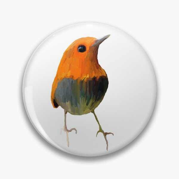 Item preview, Oil Painting  Robin on White Background - Drawing Portrait of Bird designed and sold by Aenota.