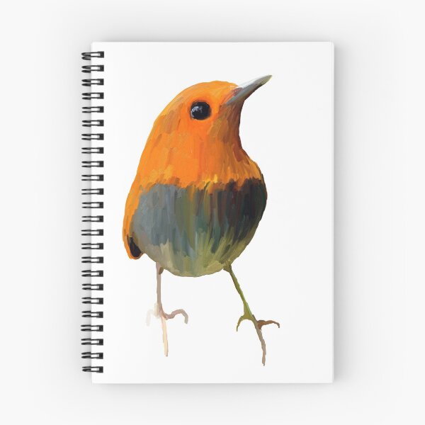 Item preview, Oil Painting  Robin on White Background - Drawing Portrait of Bird designed and sold by Aenota.