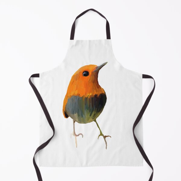 Item preview, Oil Painting Robin on White Background - Drawing Portrait of Bird designed and sold by Aenota.