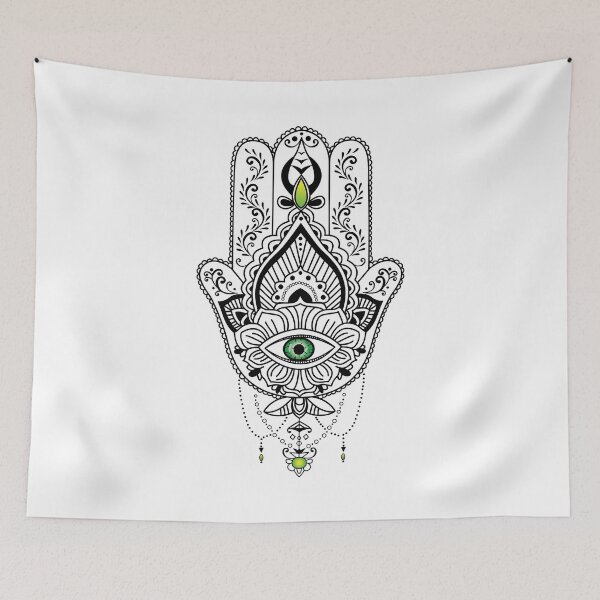 Item preview, Beautiful Hamsa Hand with Green eye designed and sold by FK-UK.