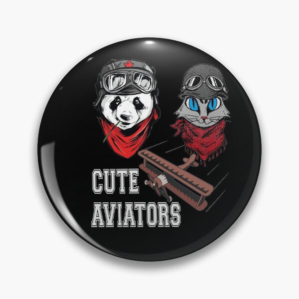 Item preview, Panda and cat couple in flying hats and goggles designed and sold by ajtechdesigns.