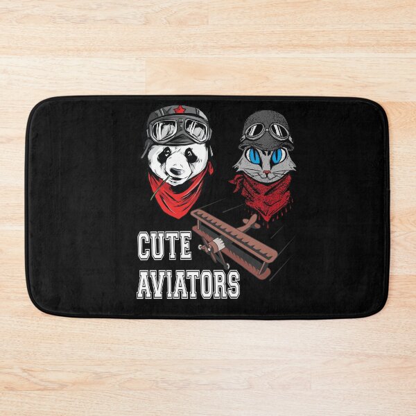Item preview, Panda and cat couple in flying hats and goggles designed and sold by ajtechdesigns.
