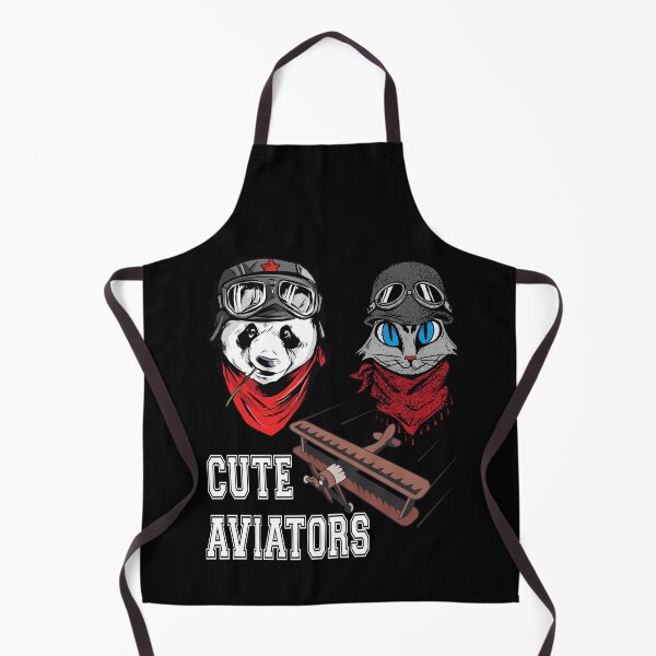 Item preview, Panda and cat couple in flying hats and goggles designed and sold by ajtechdesigns.