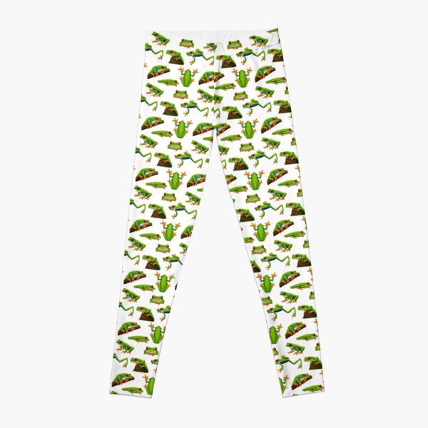 Red Eyed Tree Frog Pattern Leggings