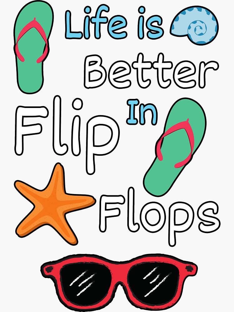 "NATIONAL FLIP FLOP DAY" Sticker for Sale by Bedesigner Redbubble