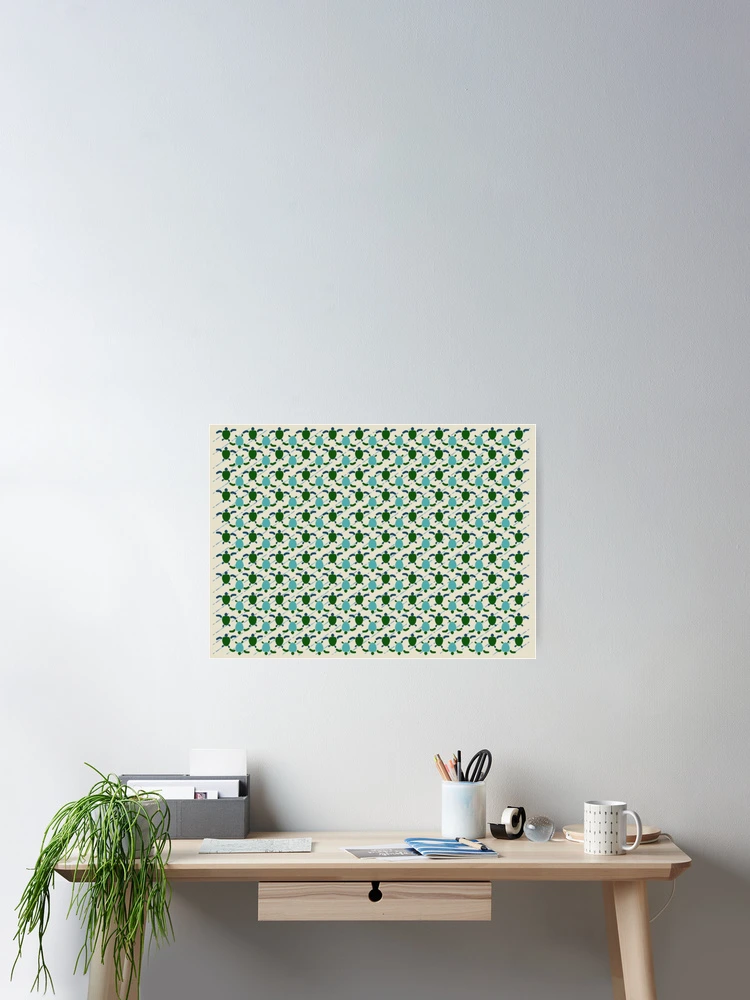 Thumbnail 2 of 3, Poster, Sea Turtle Optical Print Pattern designed and sold by CvLoria.