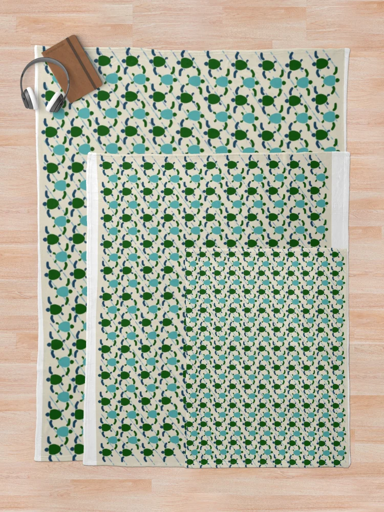 Thumbnail 5 of 6, Throw Blanket, Sea Turtle Optical Print Pattern designed and sold by CvLoria.