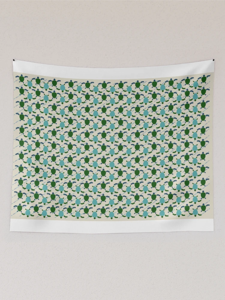 Thumbnail 2 of 3, Tapestry, Sea Turtle Optical Print Pattern designed and sold by CvLoria.