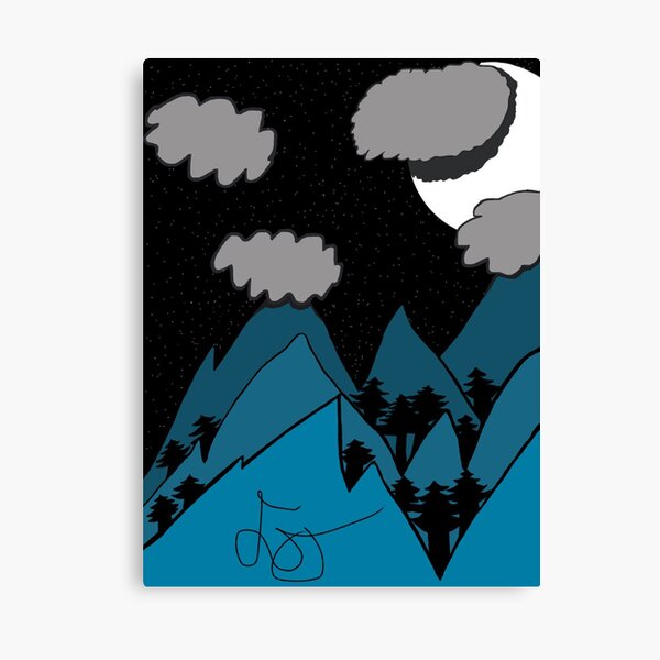 Starry Mountain Range Canvas Print
