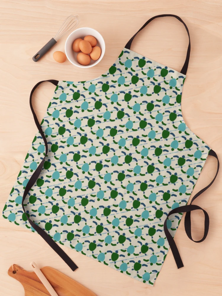 Thumbnail 1 of 6, Apron, Sea Turtle Optical Print Pattern designed and sold by CvLoria.