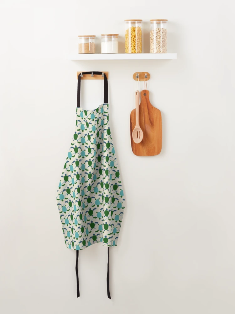 Thumbnail 4 of 6, Apron, Sea Turtle Optical Print Pattern designed and sold by CvLoria.