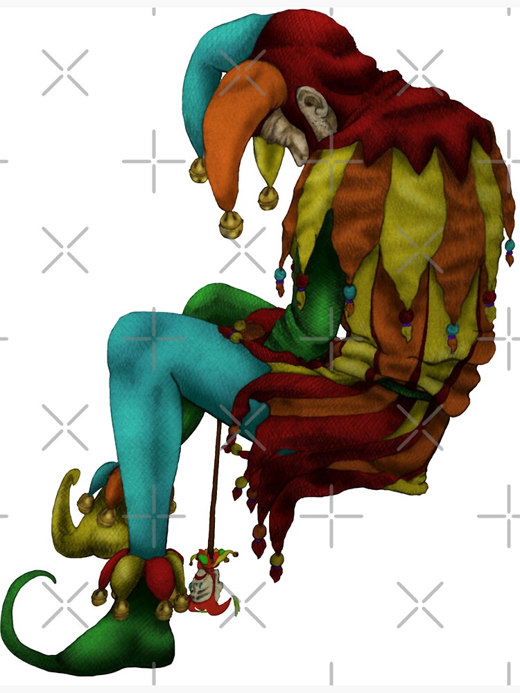 The Sad Jester Colored Magnet For Sale By ChePanArt Redbubble   Flat,750x,075,f Pad,750x1000,f8f8f8.u2 