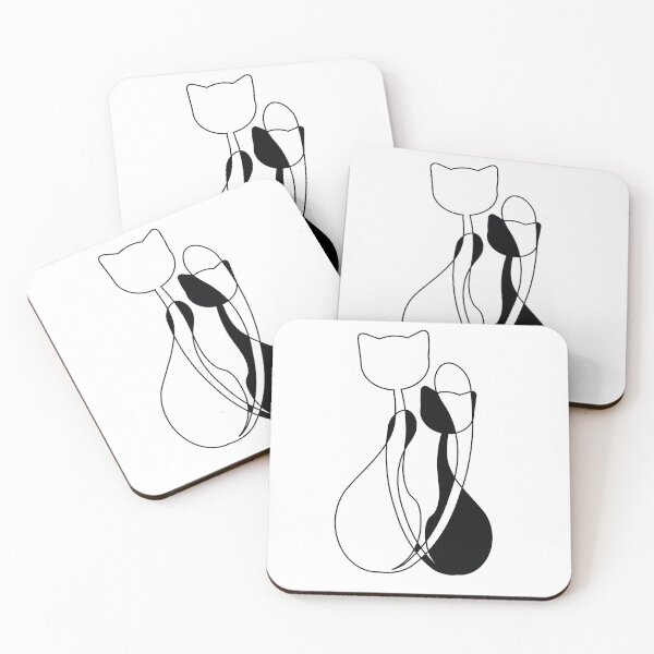 Item preview, Cat's couple silhouette designed and sold by Aenota.