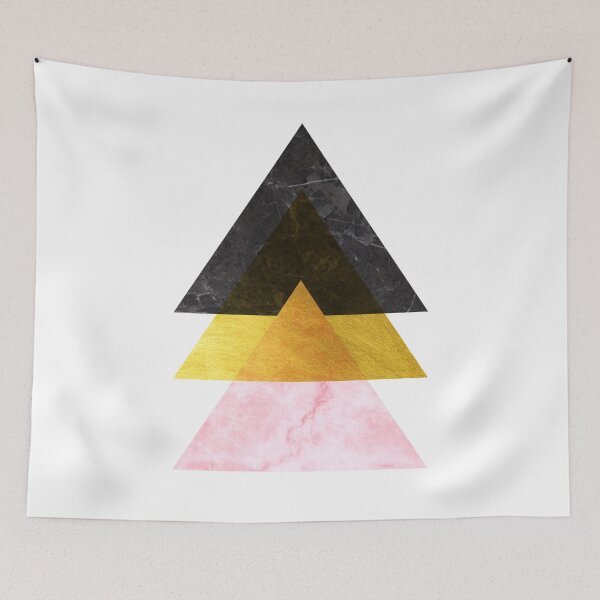 Item preview, Modern Pink Gold Black Marble Geometric Triangle designed and sold by Turkdesigner.
