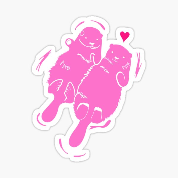 Item preview, Pink Otter Couple designed and sold by Wachi-A.