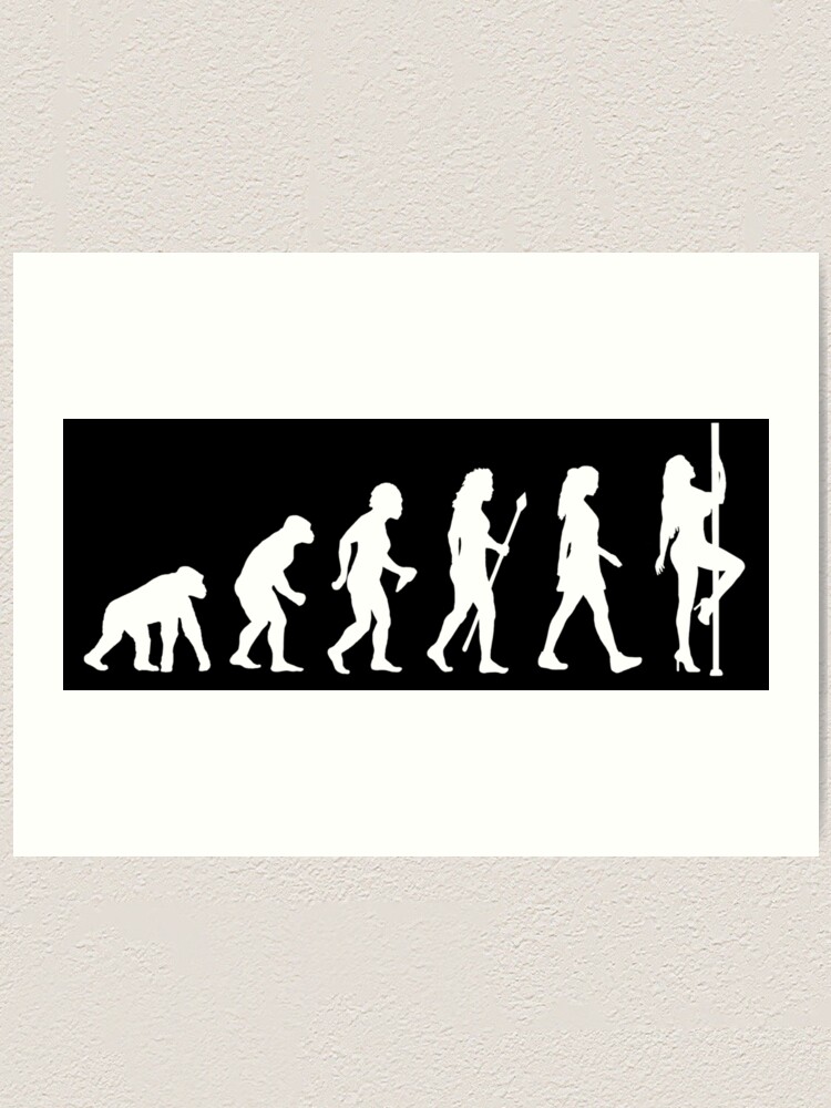 Alternate view of Funny Pole Dancing Stripper Evolution Art Print