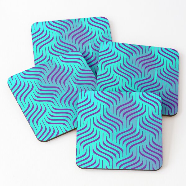 Item preview, Aqua Wavy Diamonds Pattern  designed and sold by Designs By YL.