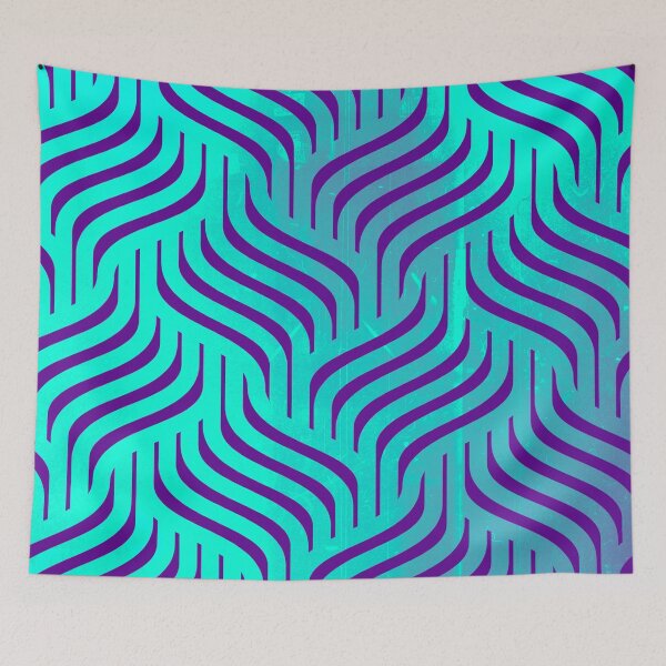 Artikelvorschau, Aqua Wavy Diamonds Pattern entworfen und verkauft von Designs By YL.