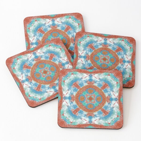 Item preview, Earth colors of aqua and brick designed and sold by ArtsKids.