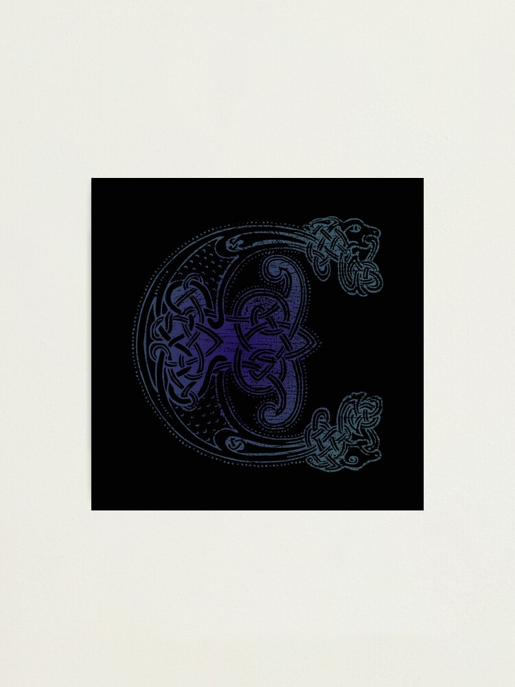 Celtic Dragon, Distressed Purple, Gold