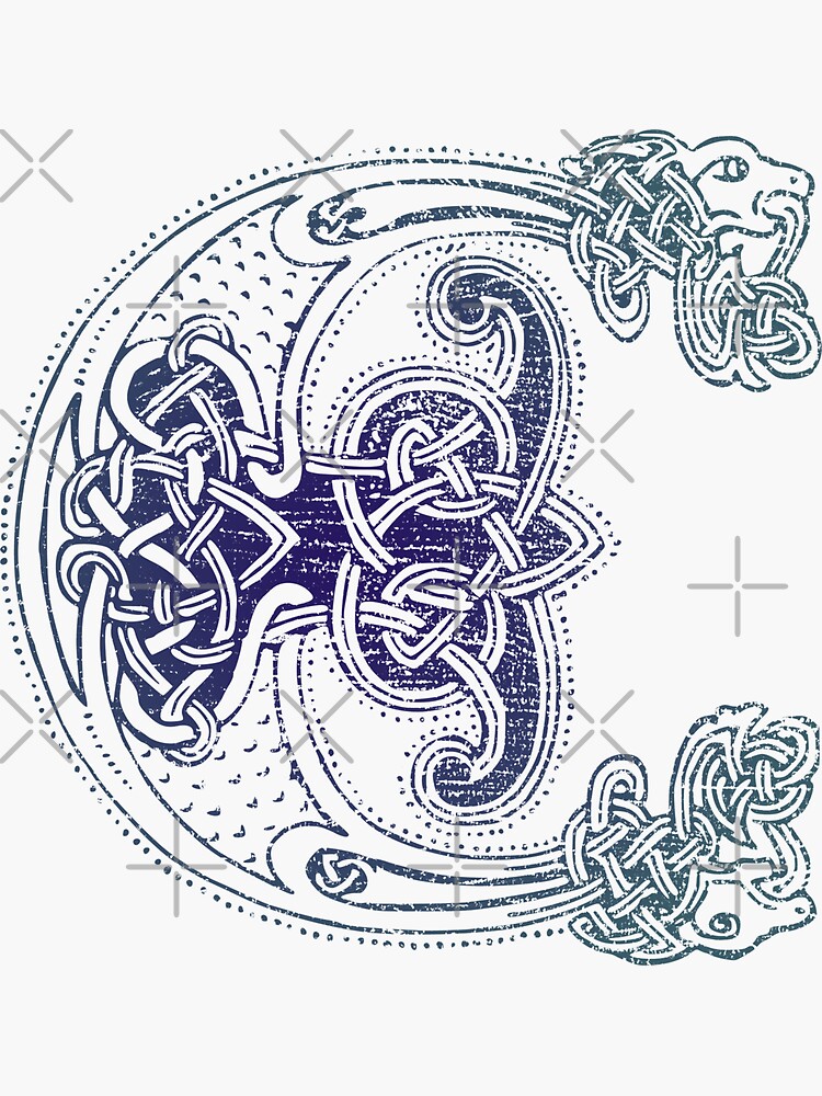 Celtic Dragon, Distressed Purple, Gold