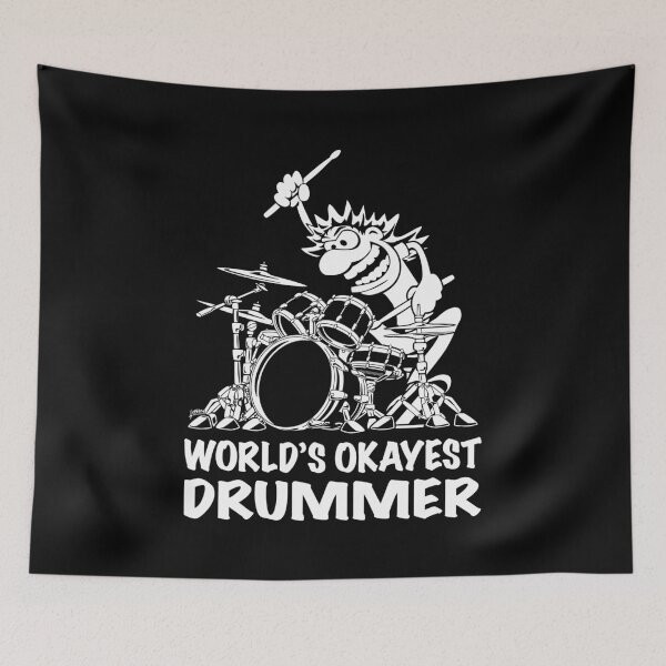 Item preview, World's Okayest Drummer Cartoon Illustration by Jeff Hobrath designed and sold by hobrath.