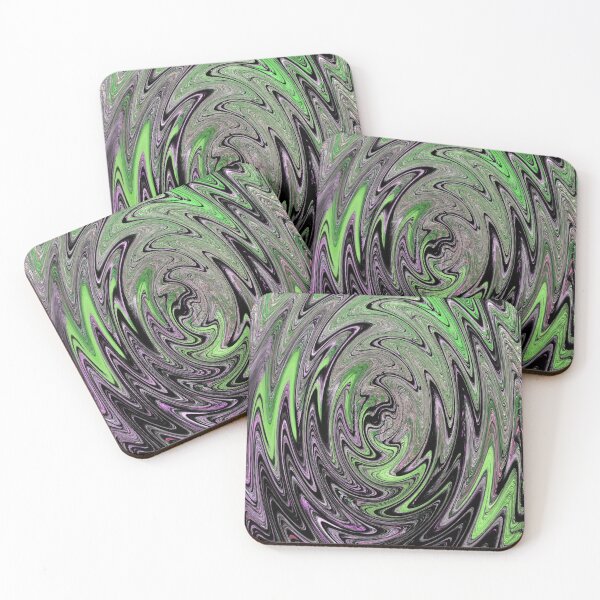 Item preview, A Forest River Dances Through this Abstract Digital Work in Green and Purple designed and sold by BeceroCreations.