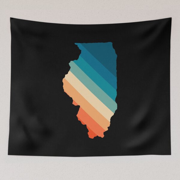 Item preview, Illinois State Retro Map designed and sold by Texterns.