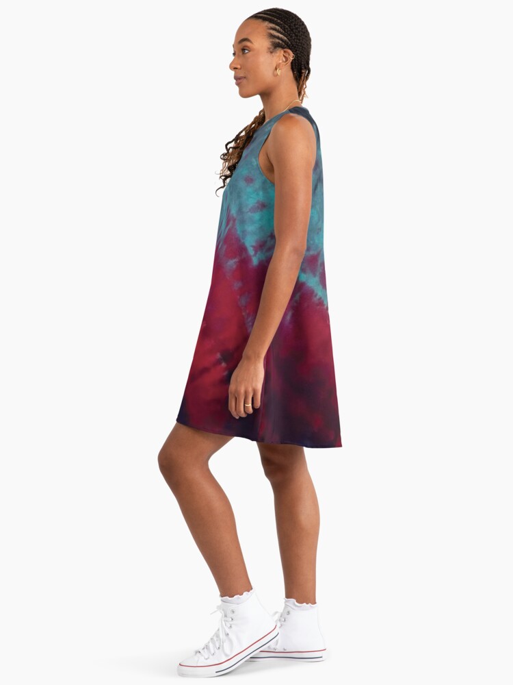 red white and blue tie dye dress Kilentar Kosi Tie-Dye Reverse Halter Maxi Dress 10 / Regular