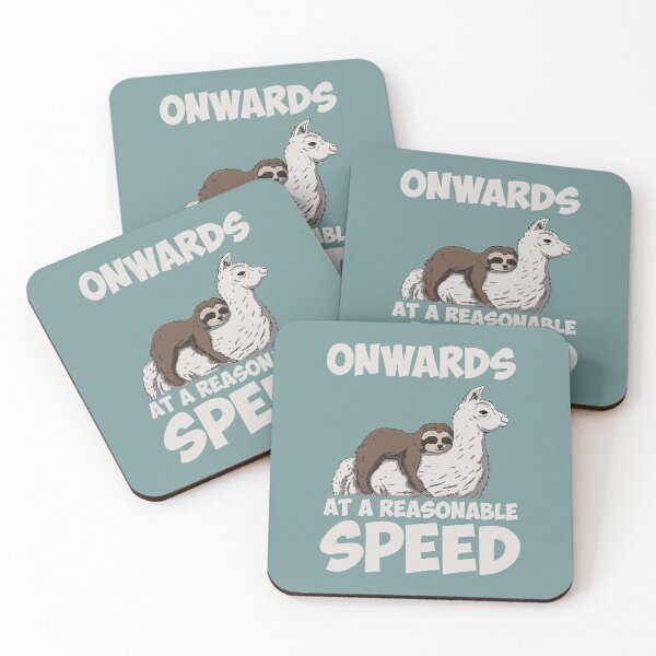 Item preview, Onwards! at a reasonable speed - funny llama and sloth quote designed and sold by Print  Androïde.