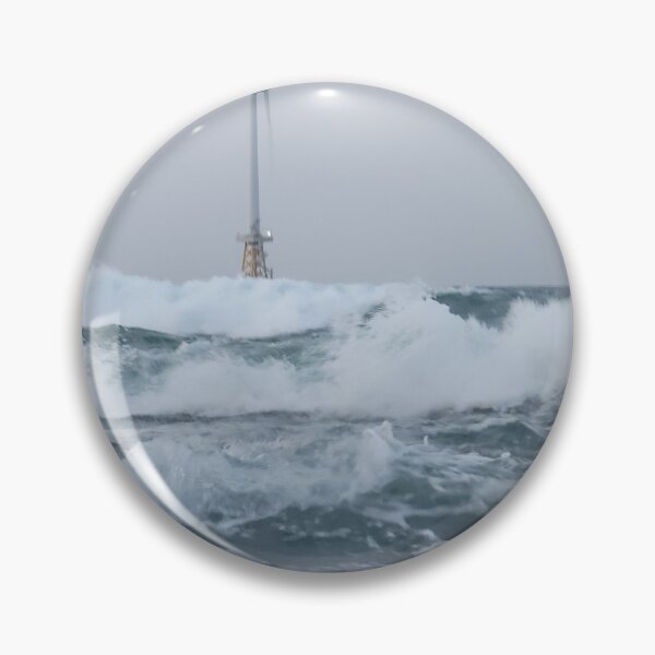 Item preview, The scenery of Crashing great waves on Wind-power generator and  rocks, Jeju Island, Korea. designed and sold by human8891.