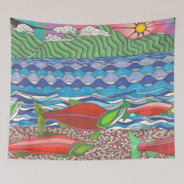Item preview, Salmon in Alaska designed and sold by JulesOfTheSea21.