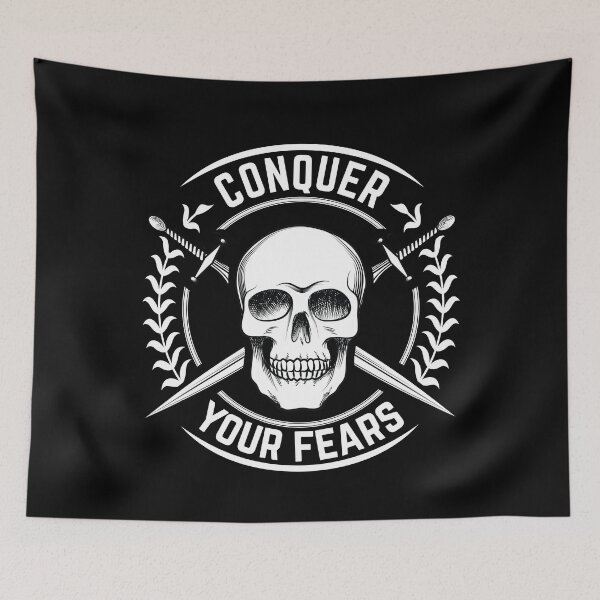 Item preview, Conquer Your Fears - Self Mastery Stoic Quote designed and sold by WolfSpiritCo.