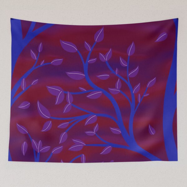 Item preview, Psychedelic Sunset Silhouette, Blue designed and sold by StephOBrien.