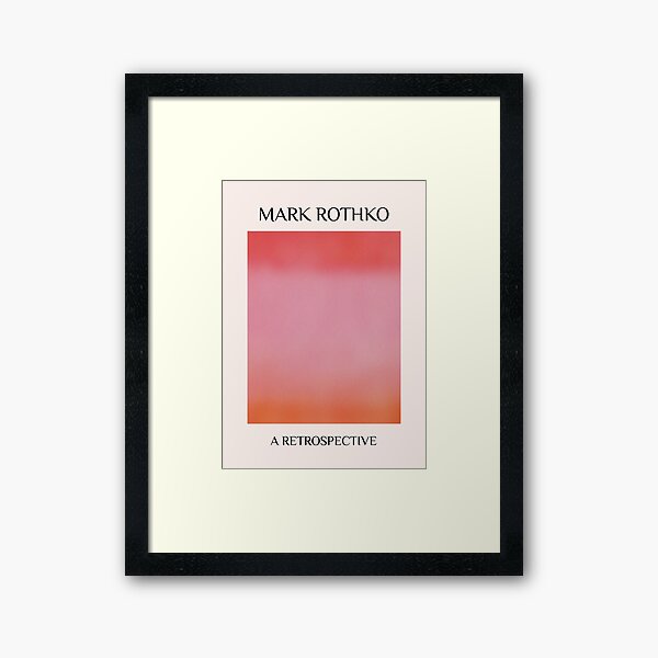 Mark Rothko Exhibition art poster, mark rothko poster, Museum Print, Minimalist wall decor, Vintage poster, Gradation art, Abstract wall art, Red and pink, Rothko Untitled Framed Art Print